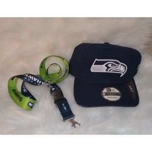 9Twenty Seahawks hat Adjustable Back NEW & Used Seahawks Lanyard